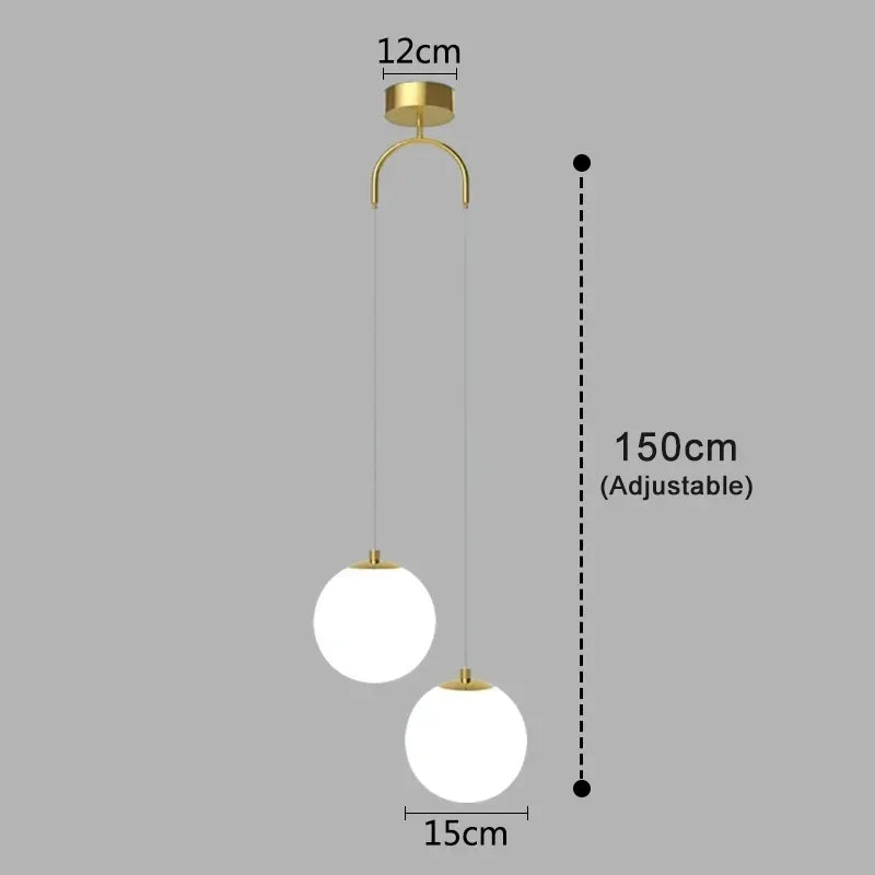 Modern Glass LED Pendant Lights Nordic Living Room Fixtures Indoor Lighting Restaurant Bedroom Bar Home Decor Hanging Lamp 220V