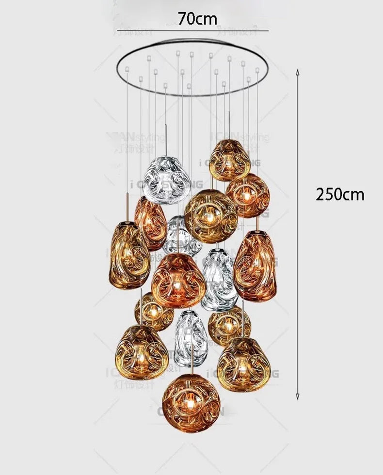 Modern Home Decor Led Glass Lights Pendant Light Lamps for Living Room Chandeliers for Dining Room Hanging Lamp Indoor Lighting