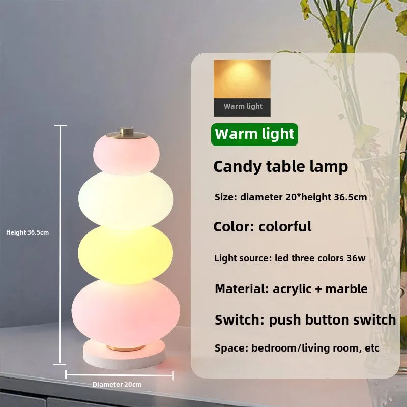 Rainbow Candy Floor Lamp Bedroom Creative Candy Gourd Macaron Standing Lights Girl Room Decor Living Room Sofa Atmosphere Lamp