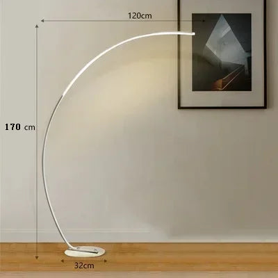 Modern LED Floor Lamp Art Model Tenant Living Room Home Decoration Creative Curved Minimalist INS Fishing Lamps