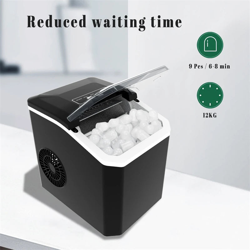 ice Machine Automatic mini electric Ice Cube Maker for Bar Home Kitchen Office 6Mins/9 Pcs Portable Ice Maker ice making Machine
