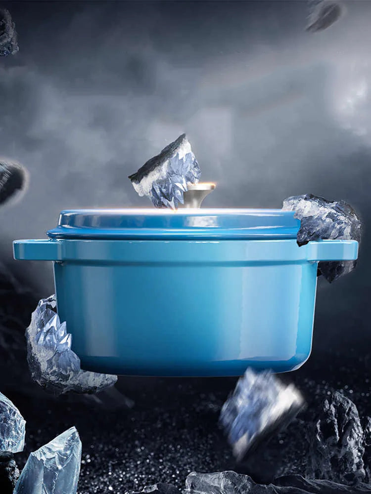 COOKER KING Cast Iron Enamel Non Stick Pot Household Stew soup Pot Gas Induction Cooker Universal Cooking Cookware