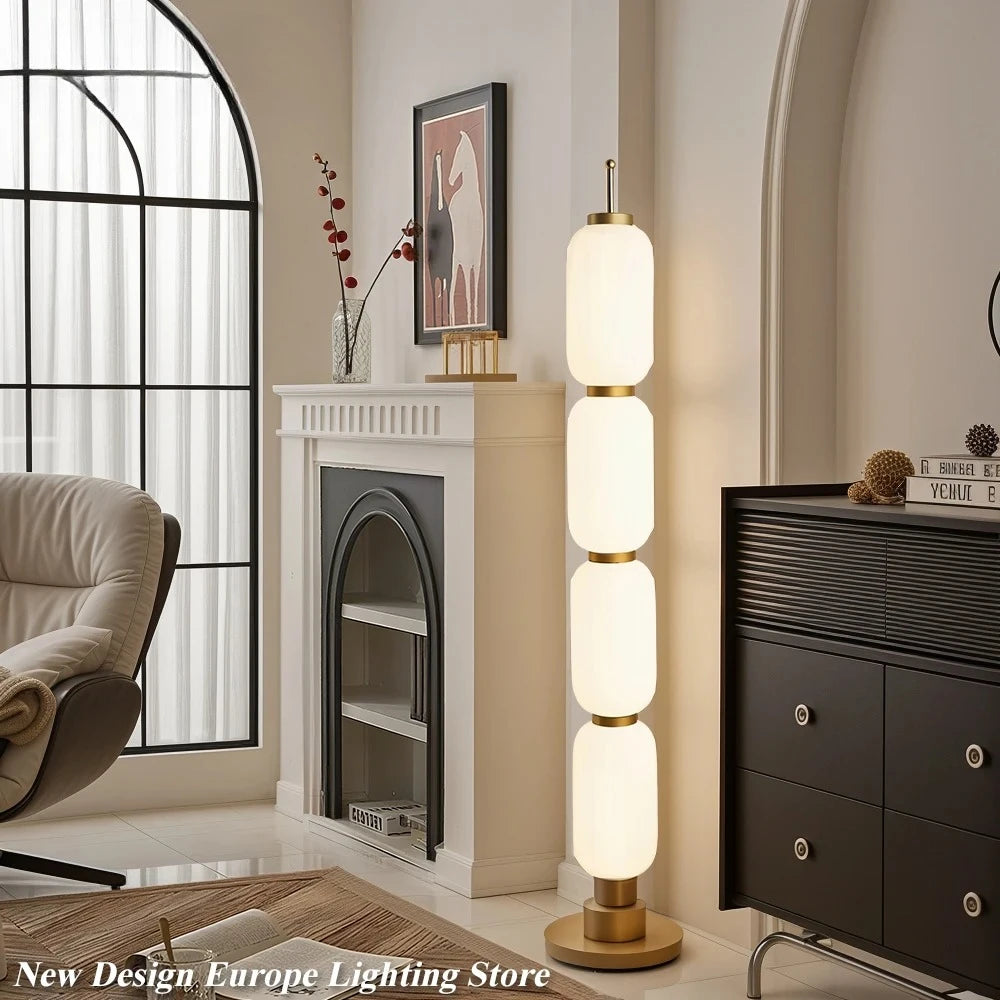 2025 Modern Long Floor Lamp For Living Study Room Bedroom Cream Lampshade Iron Base LED Table Light Minimalist Room Decoration