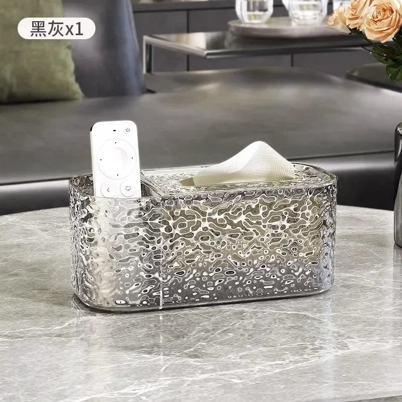 Luxury Living Room Tissue Box Bedroom Creative Simple Paper Box Wall Storage Box Transparent Paper Home Decoration