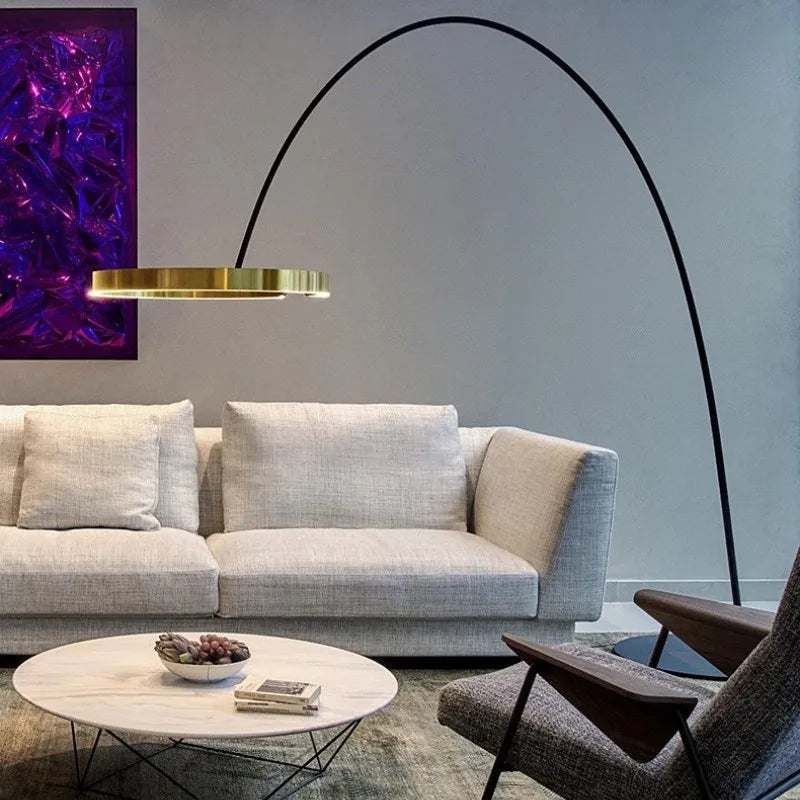 Ltalian Light Luxury Fishing Lamp Floor Lamp Living Room Bedroom Study Vertical Floor Lamp Modern Art High-End Sense Floor Lamp