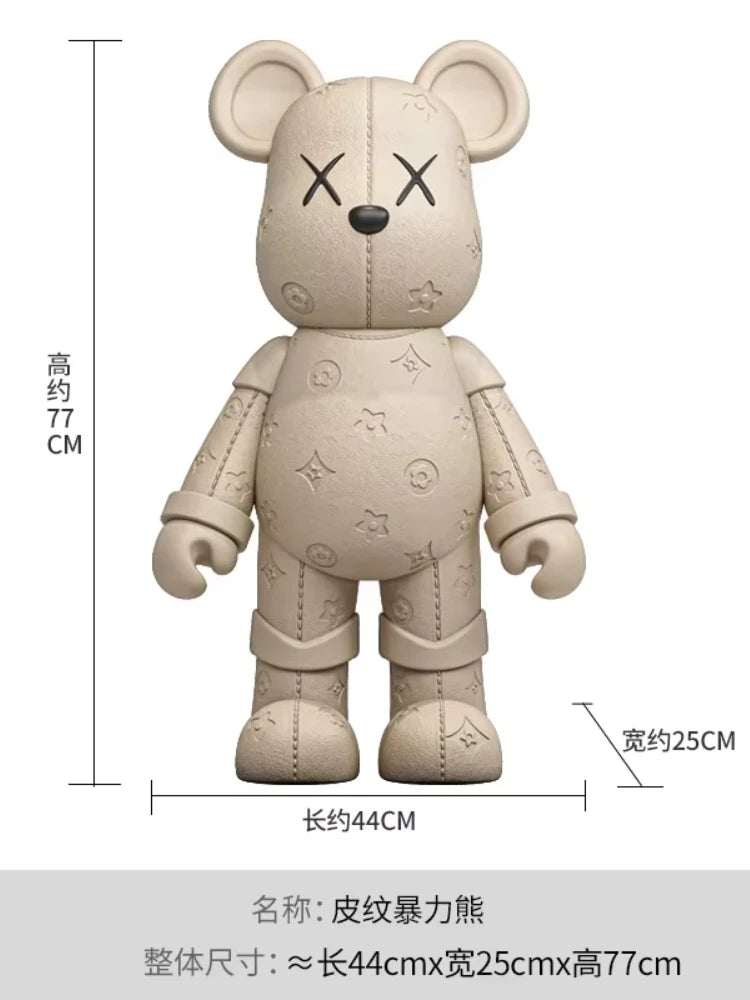 Living Room TV Cabinet Home Decoration High-end Doll Decorations, 77cm Cream Style High Violence Bear Floor Ornaments