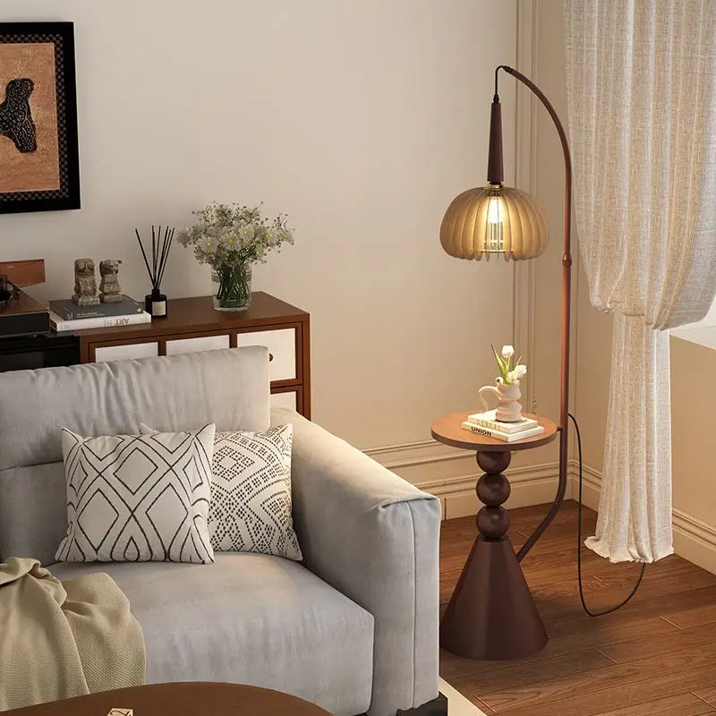 Floor lamp living room sofa high-end feeling bedroom bedside shelf integrated atmosphere fishing table lamp