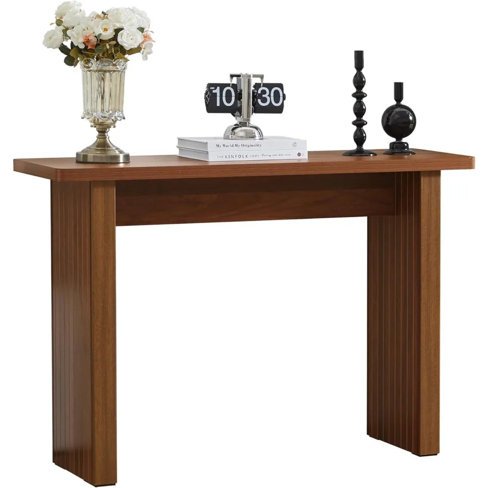 Fluted Entryway Console Table, Wooden Rectangular Sofa Table for Entrance, Narrow Wood Entryway Small Long Entry Table for Hallw
