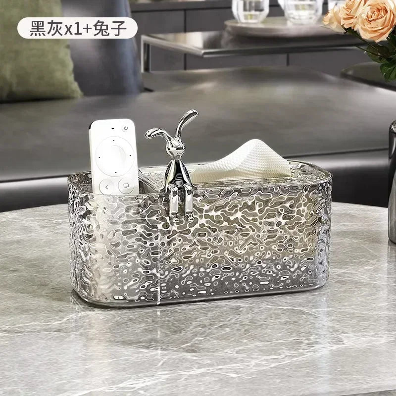 Luxury Living Room Tissue Box Bedroom Creative Simple Paper Box Wall Storage Box Transparent Paper Home Decoration