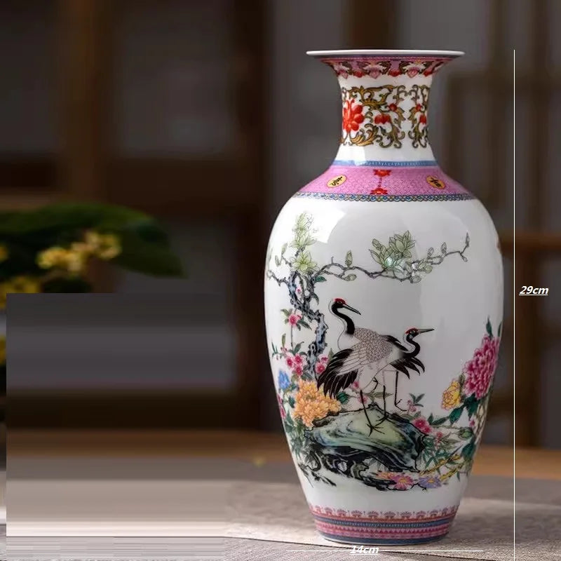 Jingdezhen ceramics, pink vases, living rooms, home decor, foyer, TV cabinets, flower arrangements, decorative crafts, ornaments