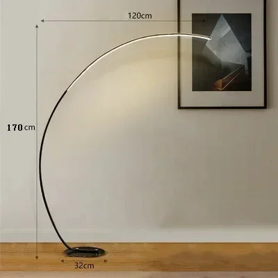 Modern LED Floor Lamp Art Model Tenant Living Room Home Decoration Creative Curved Minimalist INS Fishing Lamps