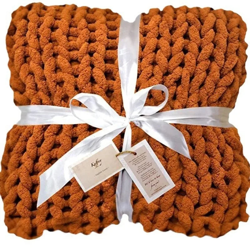 Coarse Wool Knitted Blanket New Style Knitted Blanket Wool Blanket Sofa Cover Blanket