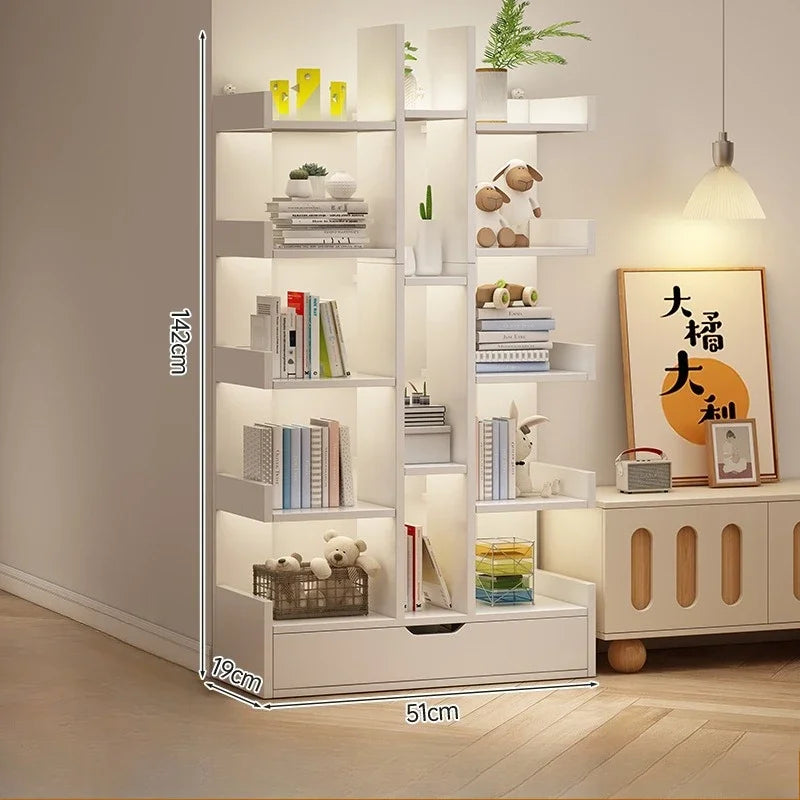 Living Room Bookshelf Solid Wood Cabinet Office Simple Of Modern Book Shelf Multi-Level Floor Standing Storage Rack Bookshelves