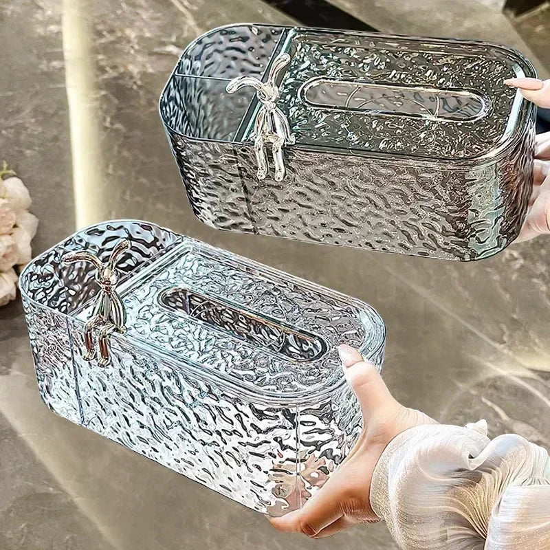 Luxury Living Room Tissue Box Bedroom Creative Simple Paper Box Wall Storage Box Transparent Paper Home Decoration