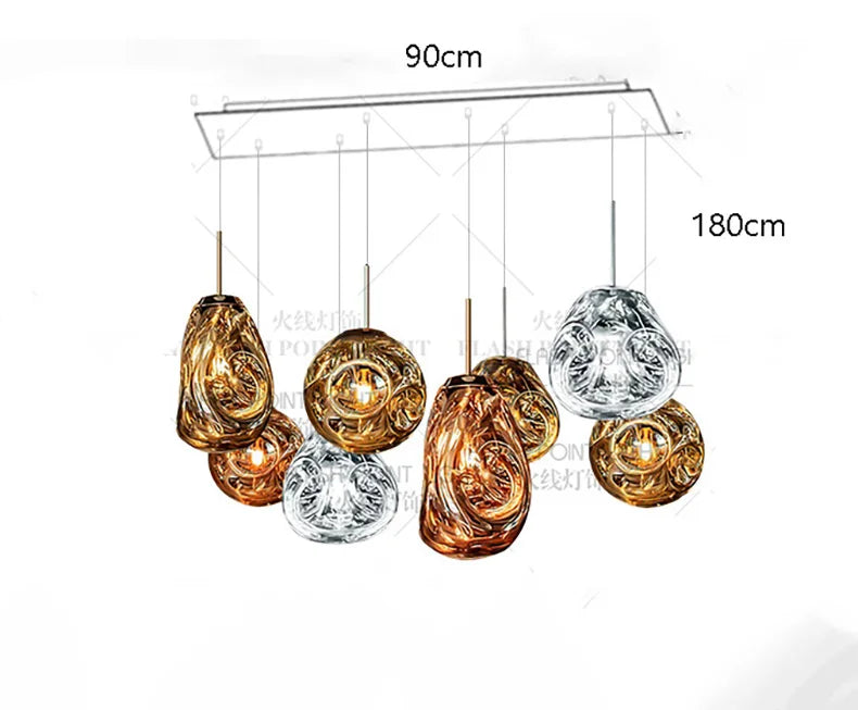 Modern Home Decor Led Glass Lights Pendant Light Lamps for Living Room Chandeliers for Dining Room Hanging Lamp Indoor Lighting