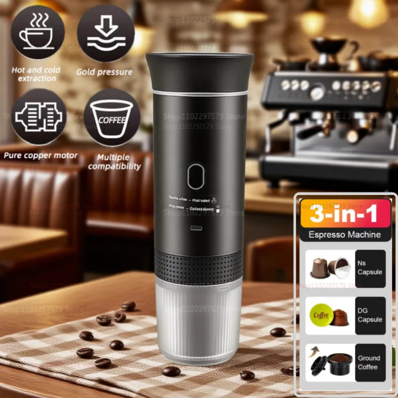 Electric Coffee Machine Travel Handy 3 In1 Espresso Portable Coffee Espresso Maker Machine Cafe Portable Capsule Coffee Machine