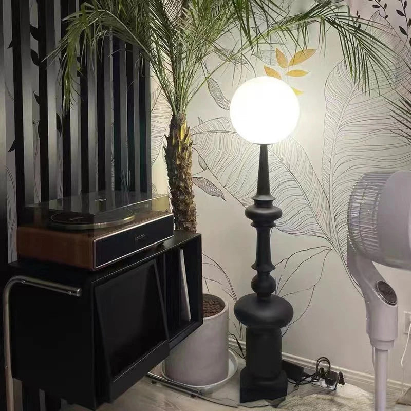 Mid century floor lamp minimalist Column Floor Lamp Designer glass ball lamp Living Room Bedroom decor sofa living room light