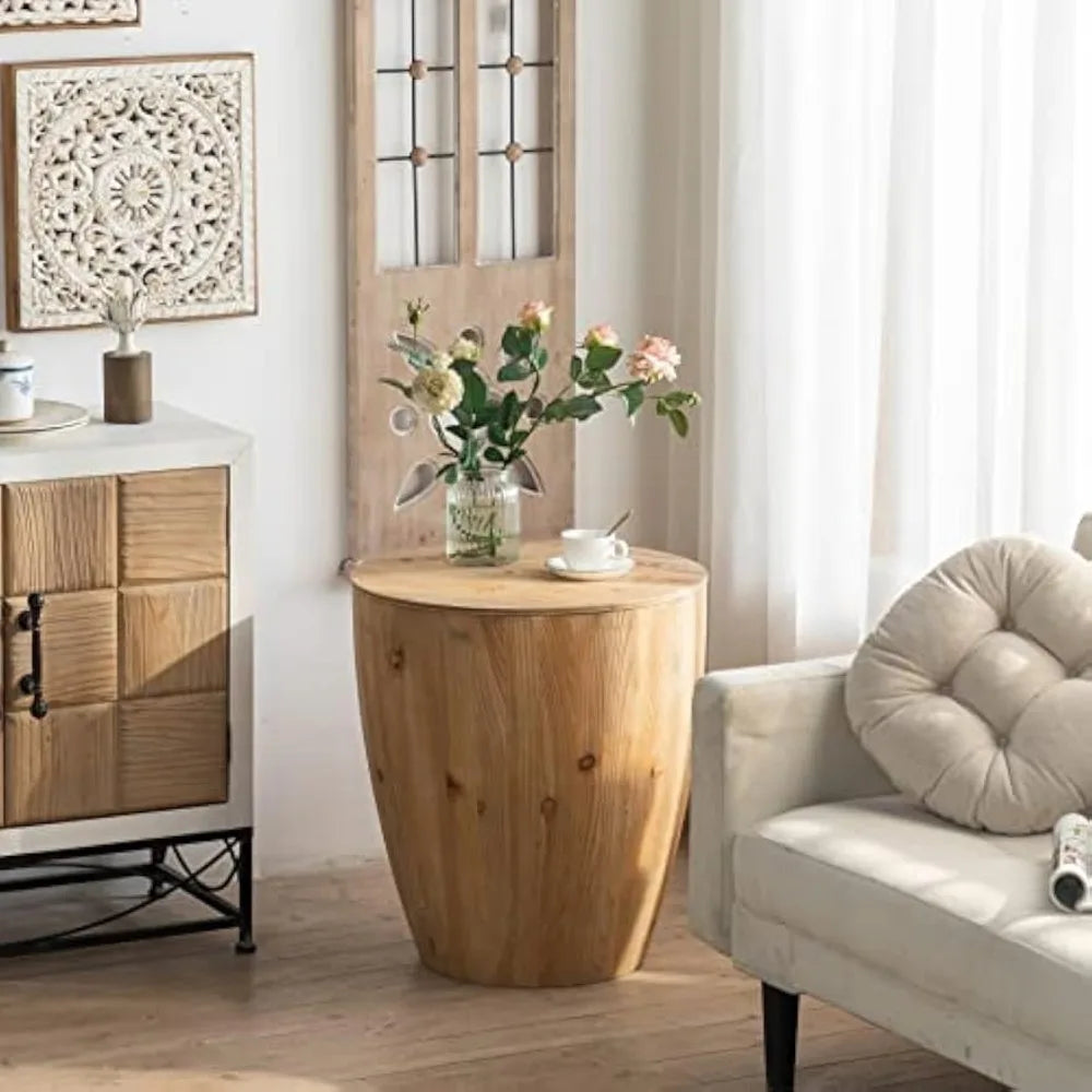 21.06" Coffee Table with Storage, Retro Fashion Splicing Design Side Cabinet Coffee Table, Wood Look Accent Furniture for Office