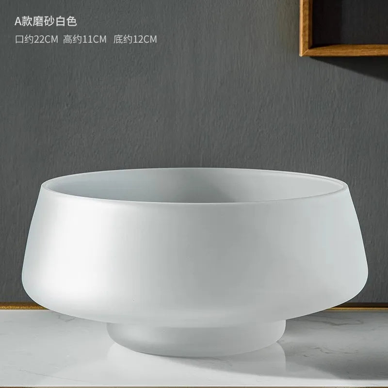 Nordic Light Luxury Home Decor Frosted Glass Vase Living Room Decoration Table Flowers Hydroponic Vase Terrarium Decor