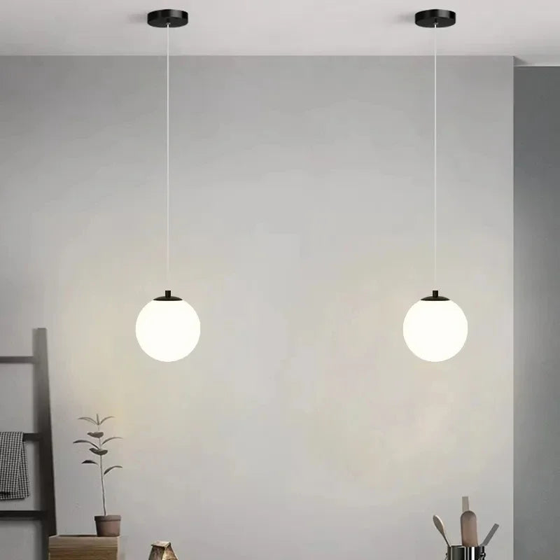 Modern Glass LED Pendant Lights Nordic Living Room Fixtures Indoor Lighting Restaurant Bedroom Bar Home Decor Hanging Lamp 220V