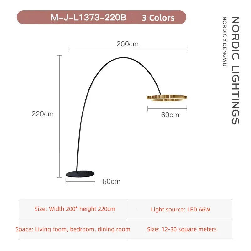 Ltalian Light Luxury Fishing Lamp Floor Lamp Living Room Bedroom Study Vertical Floor Lamp Modern Art High-End Sense Floor Lamp