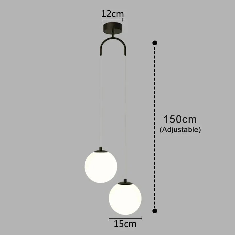 Modern Glass LED Pendant Lights Nordic Living Room Fixtures Indoor Lighting Restaurant Bedroom Bar Home Decor Hanging Lamp 220V