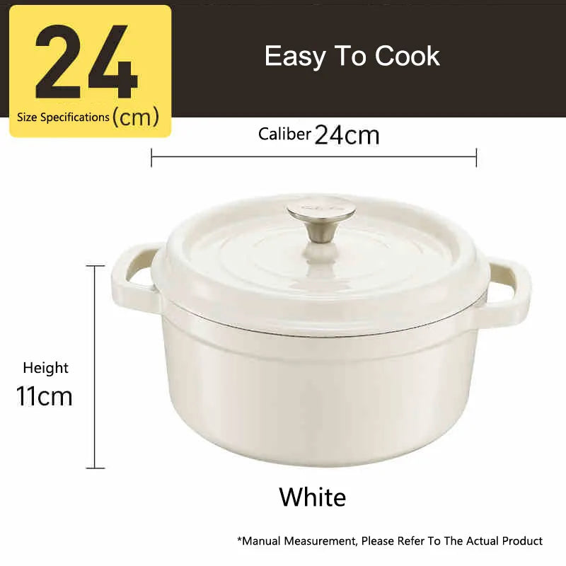 COOKER KING Cast Iron Enamel Non Stick Pot Household Stew soup Pot Gas Induction Cooker Universal Cooking Cookware