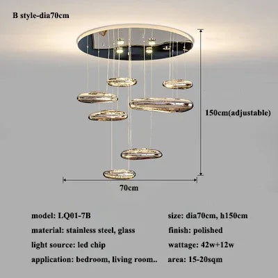 Modern Geometric LED Chandelier Art living room bedroom Entrance Hall Restaurant Hotel Decor LED Ceiling Lamp Lighting Fixture