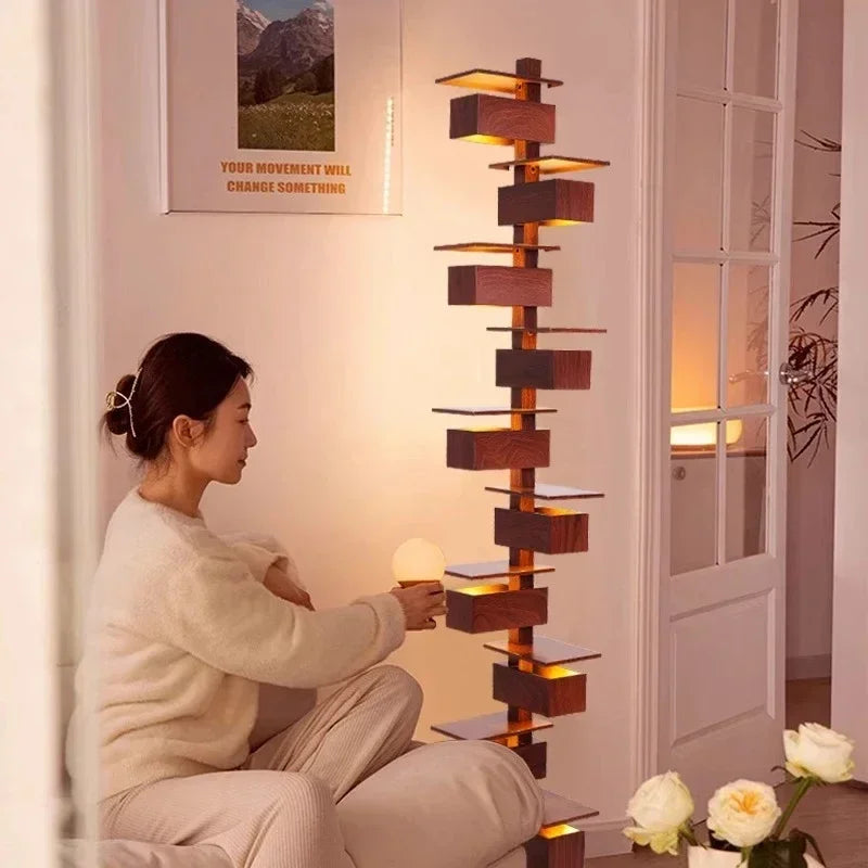 Italian designer floor lamp Retro Solid Wood Floor light for Living Rooms Bedrooms Hotel Living Room Lighting Fixtures