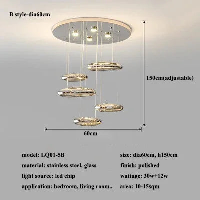 Modern Geometric LED Chandelier Art living room bedroom Entrance Hall Restaurant Hotel Decor LED Ceiling Lamp Lighting Fixture