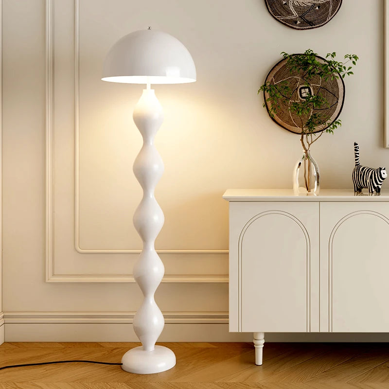 Floor lamp, living room cream wind and sand hair lamp, decorative ornament, vertical floor lamp, bedroom bedside ambient lamp