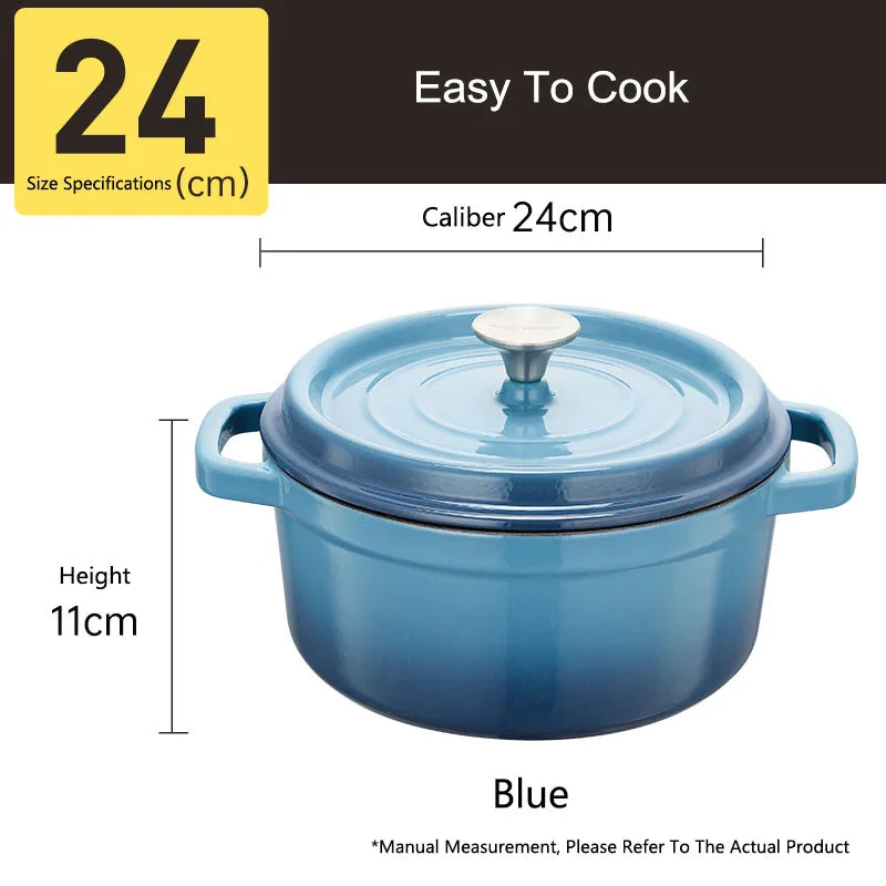 COOKER KING Cast Iron Enamel Non Stick Pot Household Stew soup Pot Gas Induction Cooker Universal Cooking Cookware