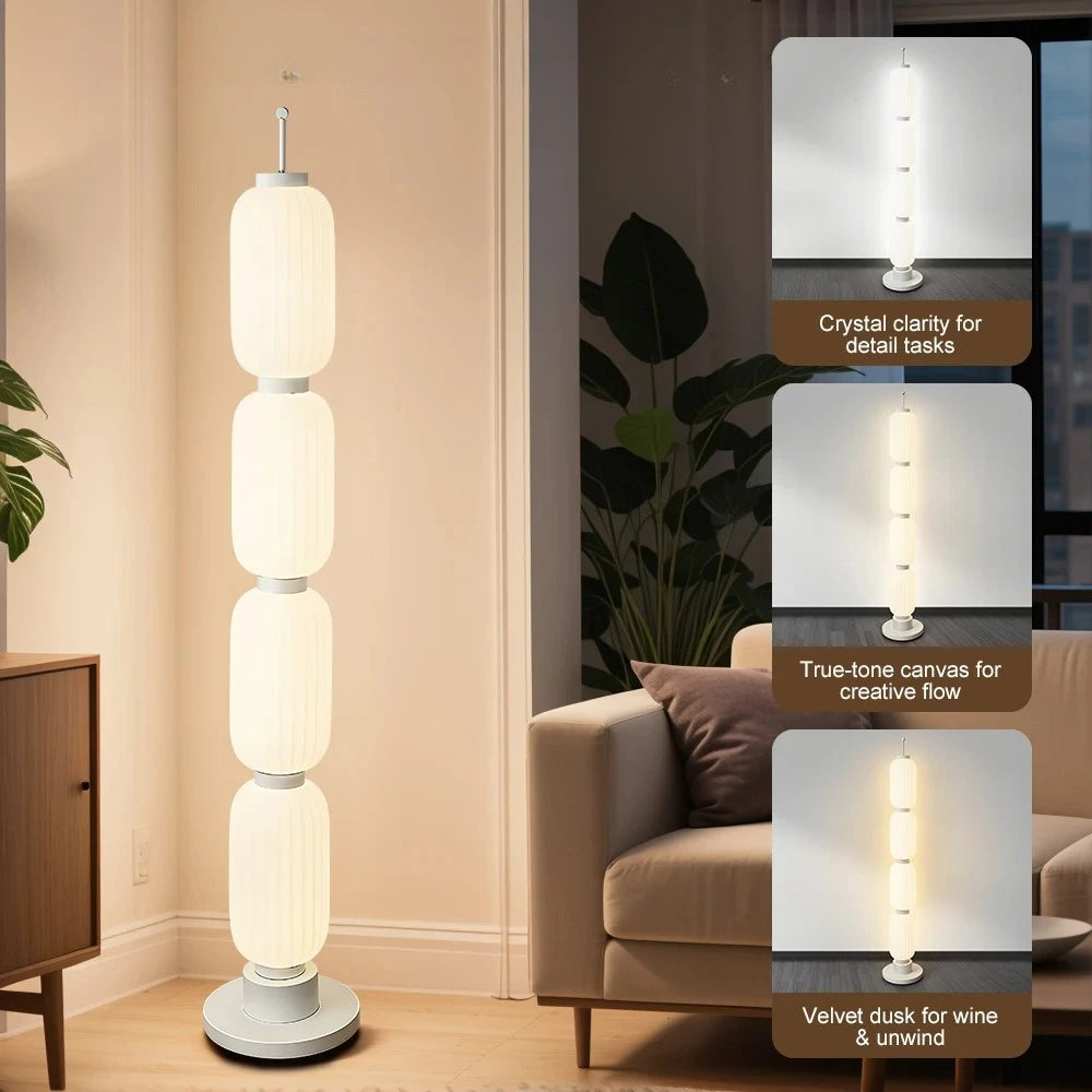 2025 Modern Long Floor Lamp For Living Study Room Bedroom Cream Lampshade Iron Base LED Table Light Minimalist Room Decoration