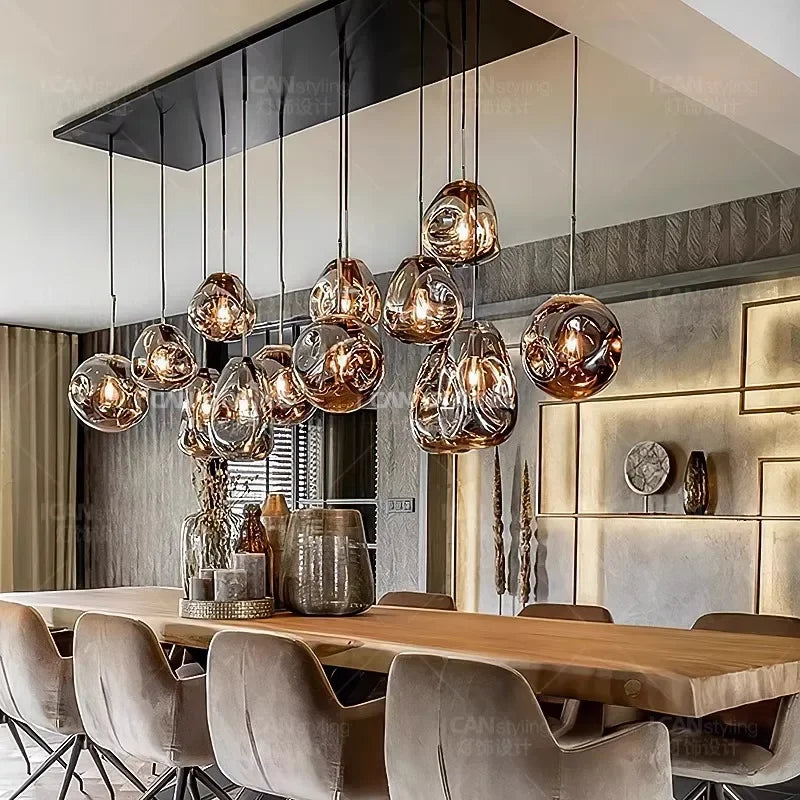 Modern Home Decor Led Glass Lights Pendant Light Lamps for Living Room Chandeliers for Dining Room Hanging Lamp Indoor Lighting