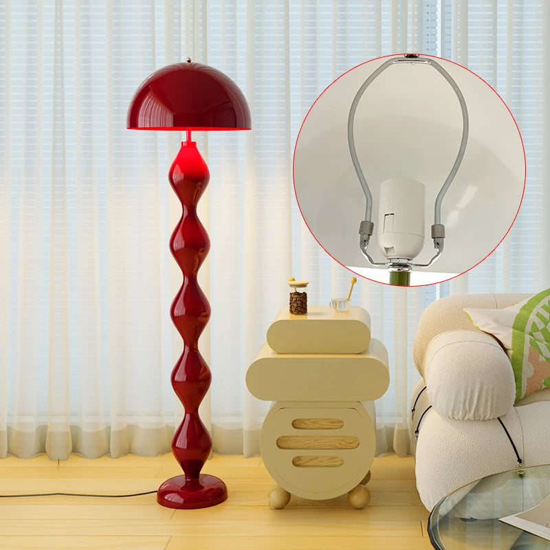Floor lamp, living room cream wind and sand hair lamp, decorative ornament, vertical floor lamp, bedroom bedside ambient lamp