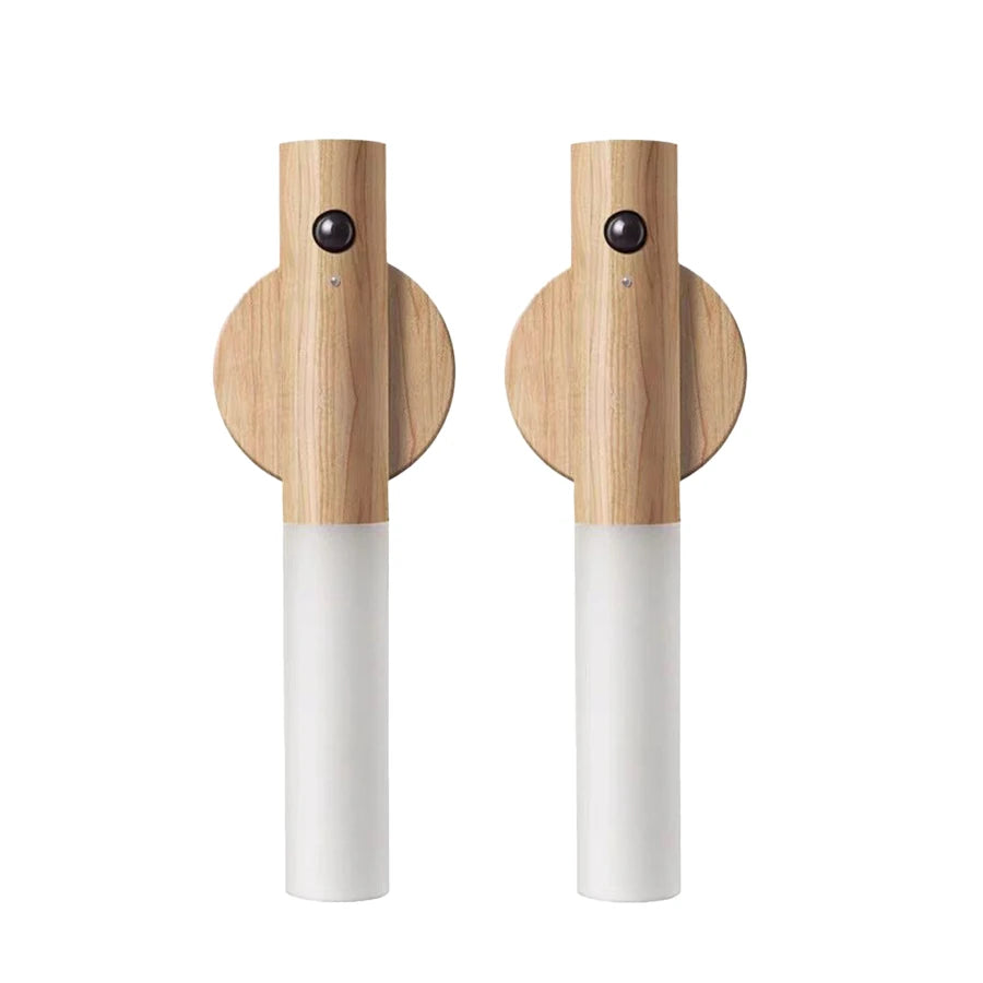 1/2/3/4pcs Rechargeable Wall Sconces Magnetic Wall Lights Night Light Motion Sensor Wooden Wall Lighting for Bedroom Stairs Hall
