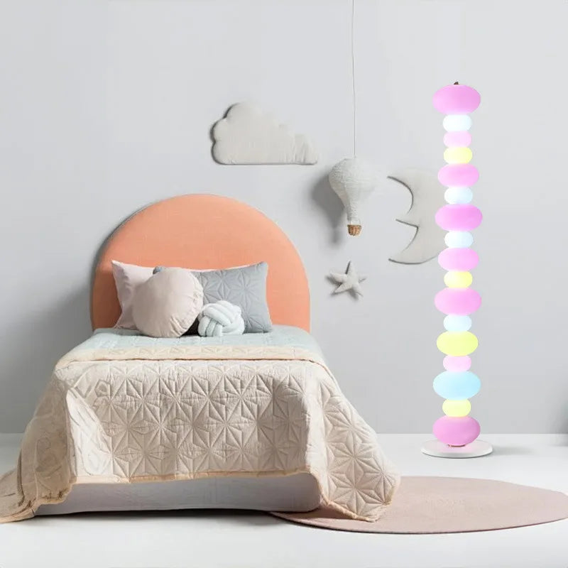Rainbow Candy Floor Lamp Bedroom Creative Candy Gourd Macaron Standing Lights Girl Room Decor Living Room Sofa Atmosphere Lamp
