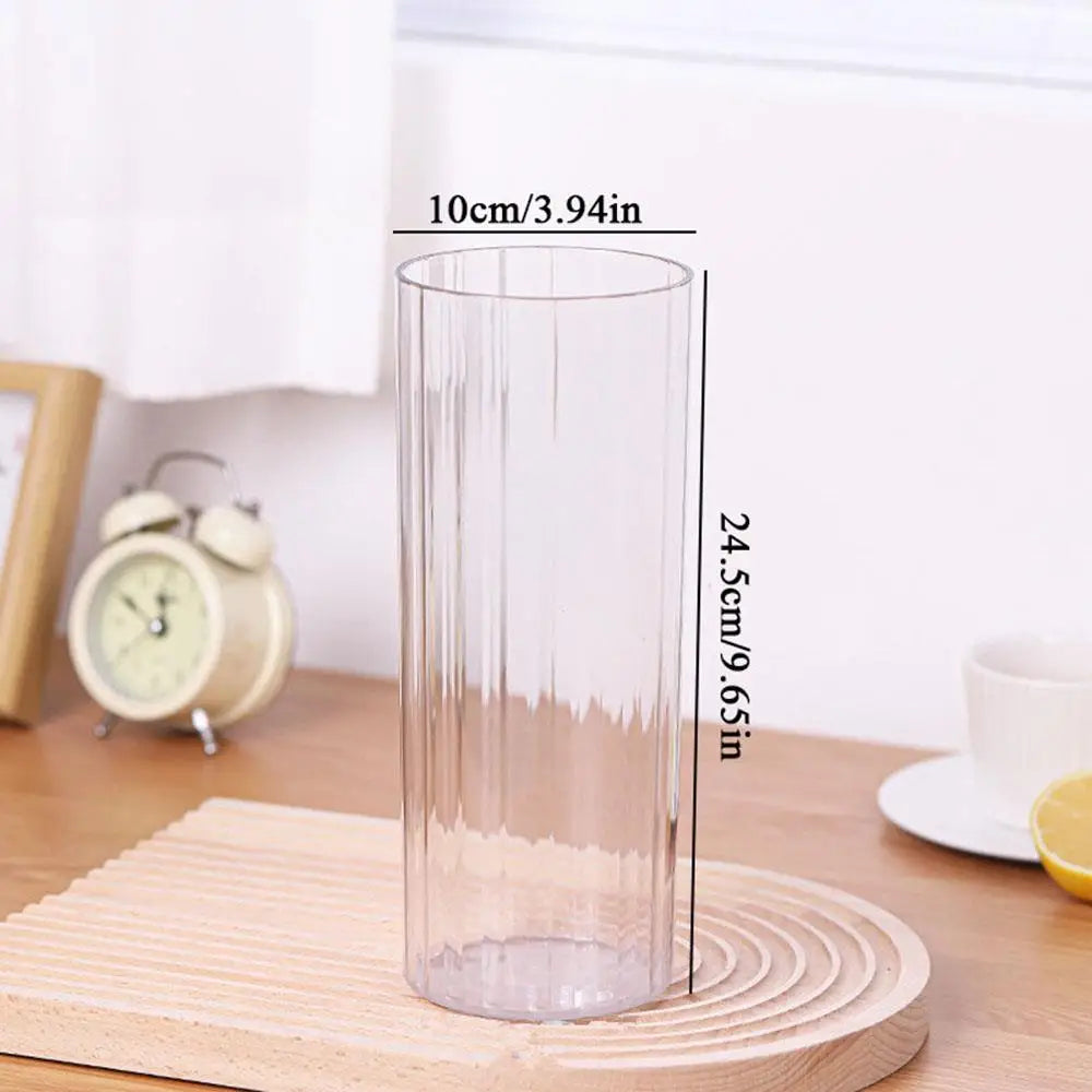 1Pcs Cylinder Flower Vase Shatterproof Plastic Vases Acrylic Hydroponic Home Decor Clear Large Tall Transparent Decorative Vase