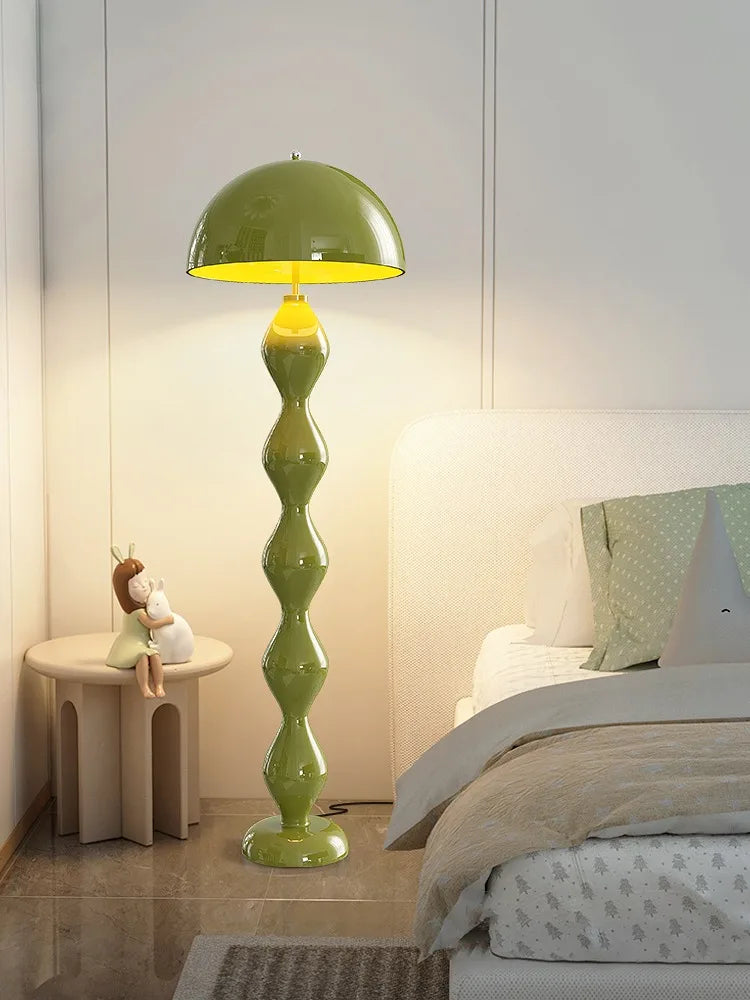 Floor lamp, living room cream wind and sand hair lamp, decorative ornament, vertical floor lamp, bedroom bedside ambient lamp