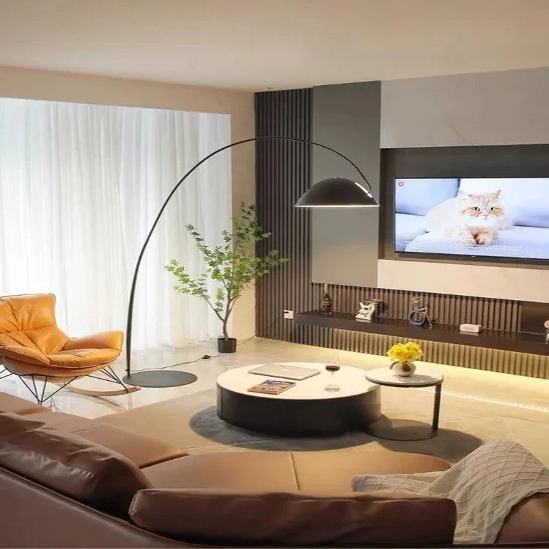 Fishing floor lamp modern minimalist Nordic creative black lamp bedroom bedside design sense vertical table lamp sofa light