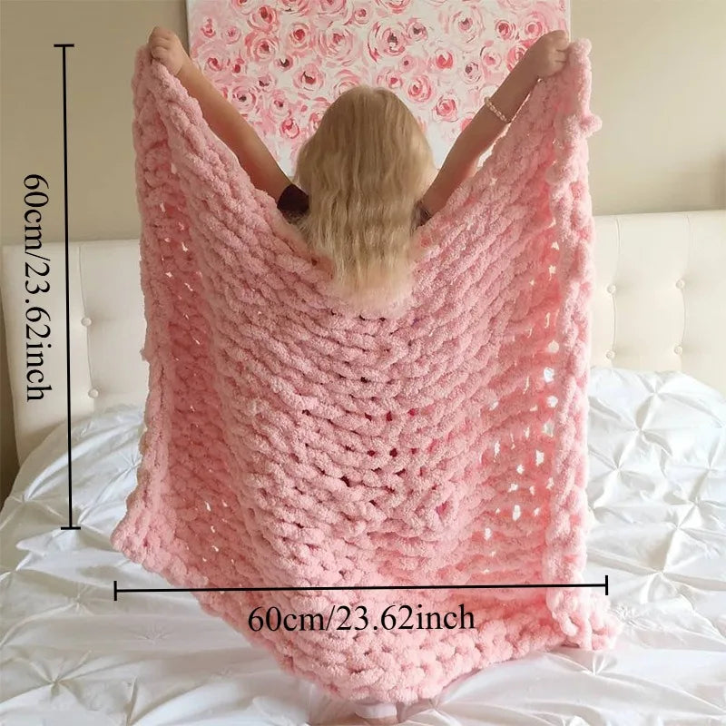 Coarse Wool Knitted Blanket New Style Knitted Blanket Wool Blanket Sofa Cover Blanket