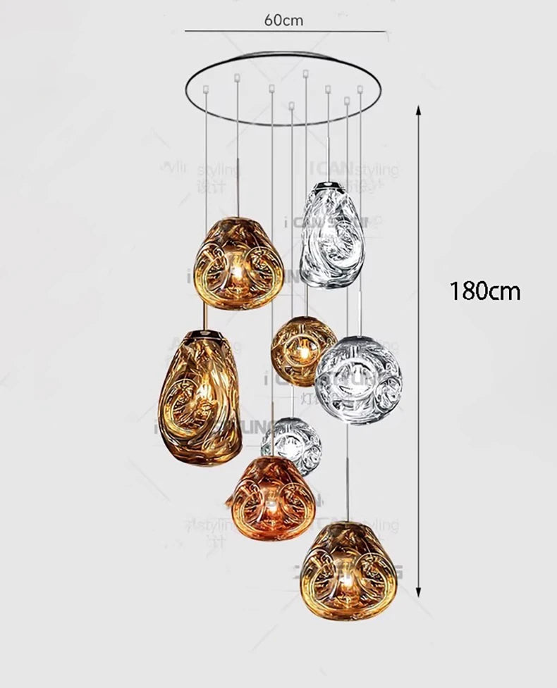 Modern Home Decor Led Glass Lights Pendant Light Lamps for Living Room Chandeliers for Dining Room Hanging Lamp Indoor Lighting