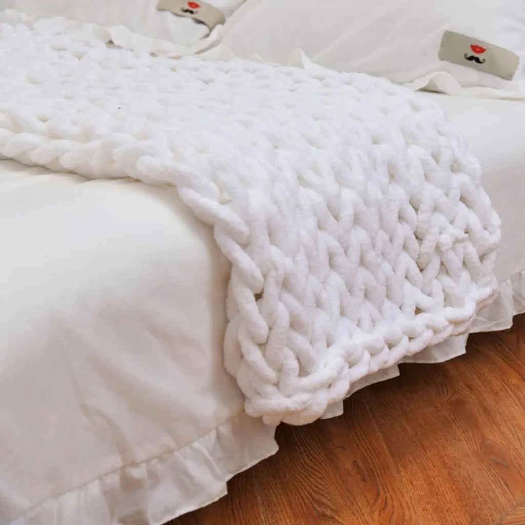 Coarse Wool Knitted Blanket New Style Knitted Blanket Wool Blanket Sofa Cover Blanket