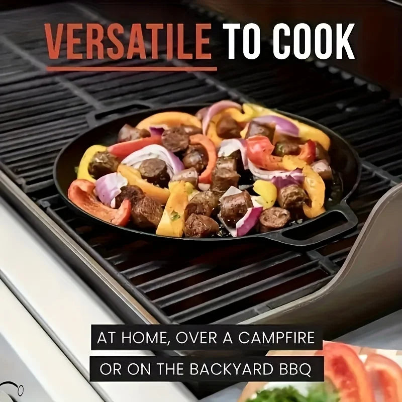 Multi Functional Cast Iron Pot - A Non Stick Pot Suitable for Pizza and Pancakes, Perfect for Home Kitchens and Outdoor Cooking