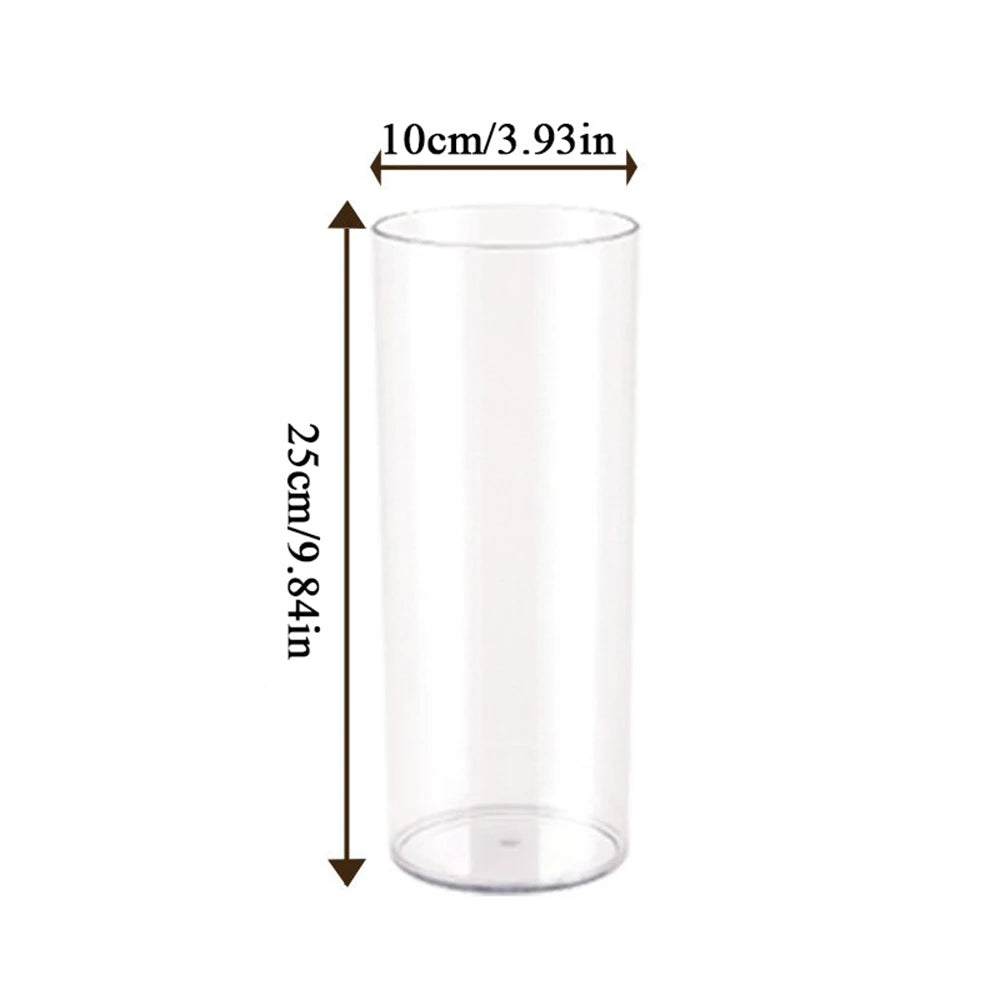 1Pcs Cylinder Flower Vase Shatterproof Plastic Vases Acrylic Hydroponic Home Decor Clear Large Tall Transparent Decorative Vase