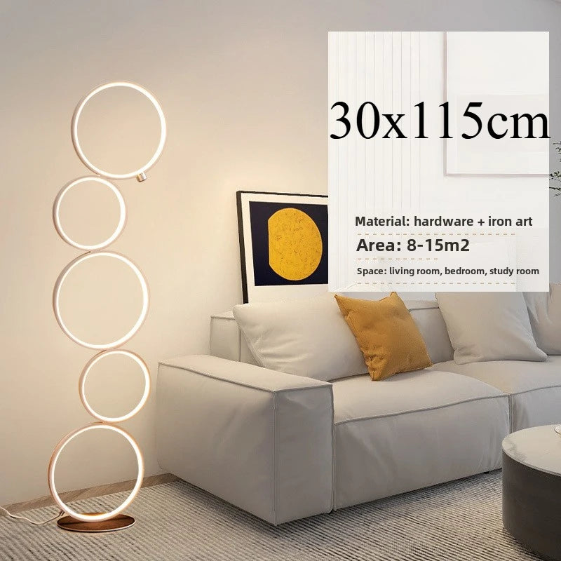 Nordic Floor Lamp Creative Led Living Room Sofa Bedroom Bedside Lighting Ring Design Background Decor Ornament Atmosphere Lamps