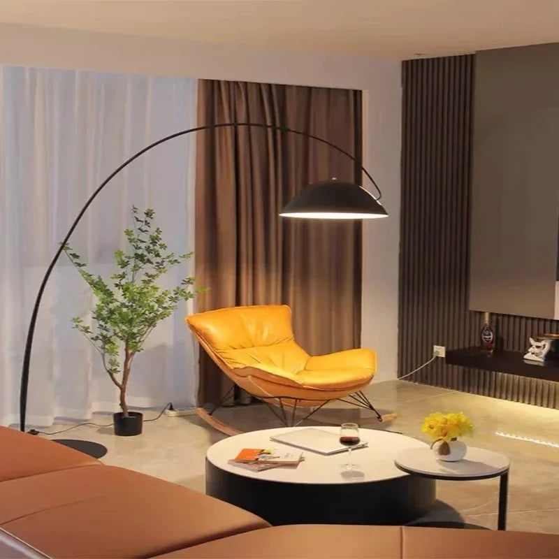 Fishing floor lamp modern minimalist Nordic creative black lamp bedroom bedside design sense vertical table lamp sofa light