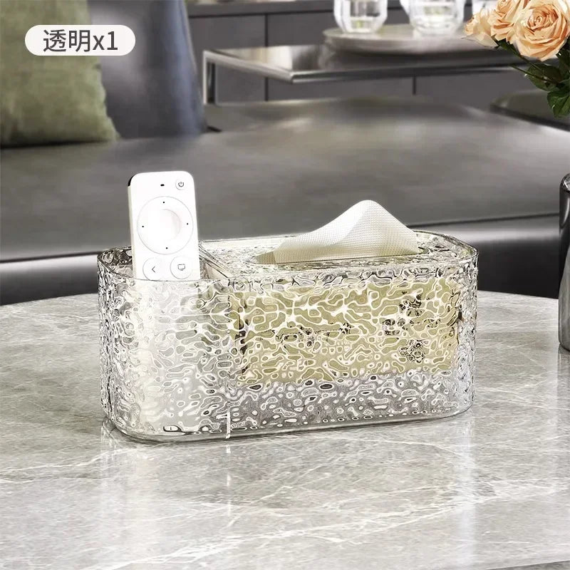 Luxury Living Room Tissue Box Bedroom Creative Simple Paper Box Wall Storage Box Transparent Paper Home Decoration