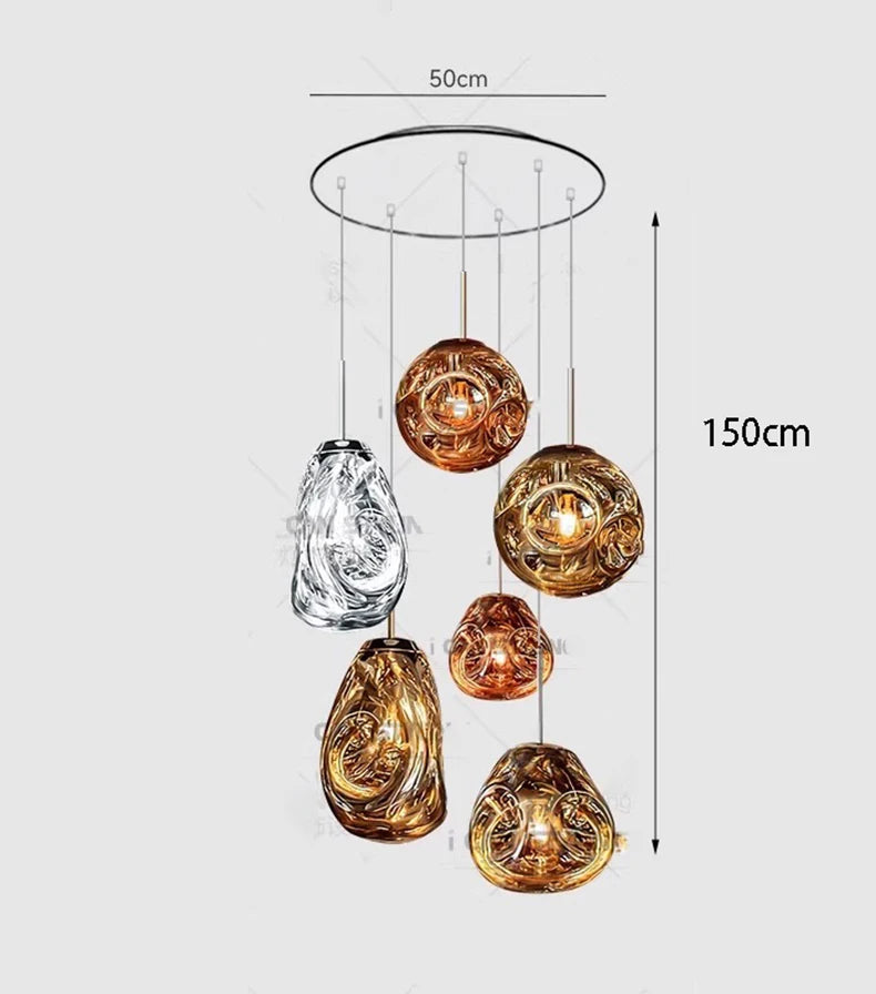 Modern Home Decor Led Glass Lights Pendant Light Lamps for Living Room Chandeliers for Dining Room Hanging Lamp Indoor Lighting
