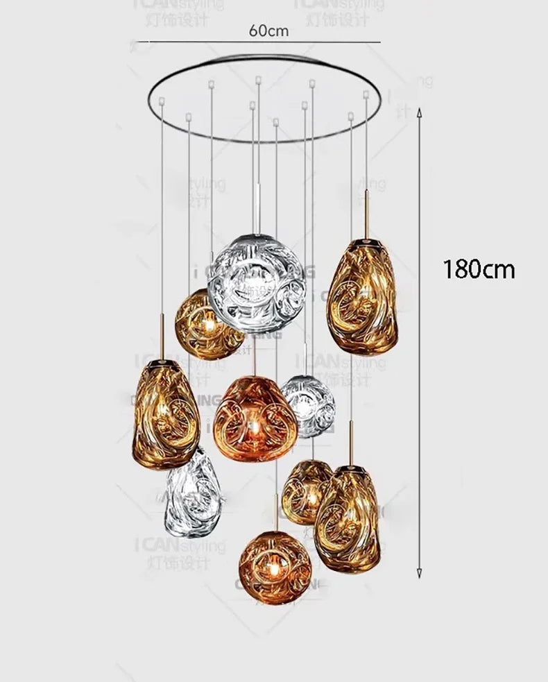 Modern Home Decor Led Glass Lights Pendant Light Lamps for Living Room Chandeliers for Dining Room Hanging Lamp Indoor Lighting